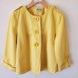 Nygard Collection Yellow Textured Linen Blend Jacket Size 8